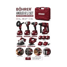 Böhrer Ba011386 Kombo 6 Set +4 Batarya Ve 2 Şarj Aleti - Taşlama+somun+kırıcı+vidalama+dekupaj+sunta