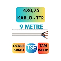 Öznur 4x0,75 Ttr Kablo Metre Seçenekli Beyaz - 9 Metre