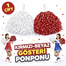 1 Çift 2 Adet Kırmızı-beyaz Renk 23 Nisan 19 Mayıs 29 Ekim Okul Gösteri Ponponları Ekstra Dolgun Altın Ve Çok Renkli