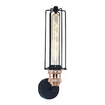 Mylights Retro Rustik Siyah Bakır Mafsalı Aplik Kafes Aplik Siyah