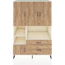 Kronos Dolap 7 Raflı 2 Çekmeceli 5 Kapaklı 132x59x195 Aytaşı-çam/çam Atlas Çam/atlas Çam
