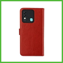 Vaveni Tecno Spark 8t Trend S Plus Kapaklı Telefon Kılıf - Kırmızı Arz
