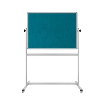 Panda 90 x 120 CM Çift Taraflı 360 Dönerli Tekerkli Mobil Turkuaz Kumaşlı Pano - pan186