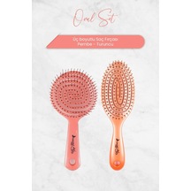 Nascita Professional Üç Boyutlu Oval Saç Fırçası Pembe Ve Turuncu 0