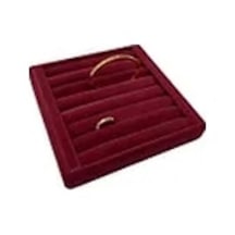 Yerli Üretim Süet Kumaş Bordo Renk 15 Cm / 15 Cm Yüzük Sergileme Standı Çok Renkli