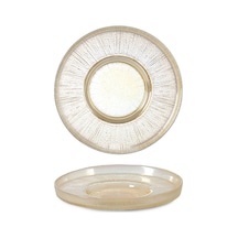 İpekk 14304 Çizgili Bal Lüsterli Çay Tabağı - 12 Cm Renkli