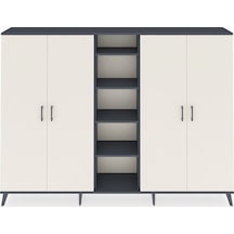 Arges Dolap 12 Raflı 4 Kapaklı 220x30x163 Antrasit-aytaşı/antrasit Aytası/antrasıt - Antrasıt