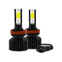 Geeksen H11 Arayüzlü 6000k Soğuk Beyaz Led Araç Farı Seti - 8000lm Parlaklık, Ip67 Su Geçirmez, Fanlı Soğutma, Plug & Play