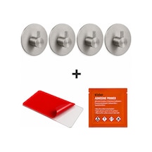4 Adet Oval Tekli Modern Banyo Askılık 45 Mm Paslanmaz Çelik Delmeden Yapışkan Montaj Inox