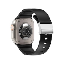 Apple Uyumlu Watch 10 46mm Zore Krd-145 Metal Tokalı Silikon Kordon