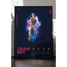 Valorant Chamber Siyah Ahşap Çerçeveli Poster, Dekoratif Oyun Duvar Tablosu