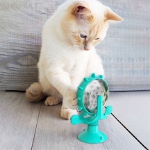 Vantuzlu Zilli İnteraktif Dönebilen Mama Kaplı Renkli Eğlenceli Eğitici Kedi Oyuncağı 5492