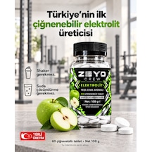 Çiğnenebilir Elektrolit Tablet - Yeşil Elma Aromalı 60 Tablet / 108g