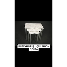 Moleni Buse Gümüş Zigon Sehpa