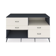 Kronos Konsol Tek Raflı 4 Çekmeceli 176x59x99 Antrasit-aytaşı Antrasit-aytaşı