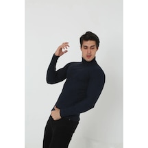 Erkek Fitilli Kaşkorse Kumaş Boğazlı Full Likralı Slimfit Body - Siyah