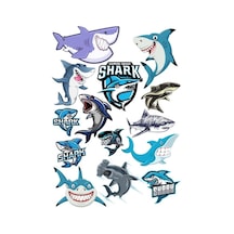 Köpek Balığı Sticker Set 20 Parça Telefon, Tablet, Defter, Laptop Sticker