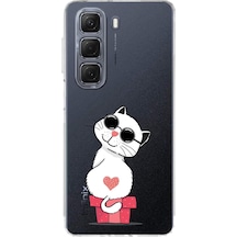 İnfinix Hot 50 Pro İle Uyumlu Coolcat Baskılı Tasarım Kamera Korumalı Şeffaf Silikon Kılıf Şeffaf