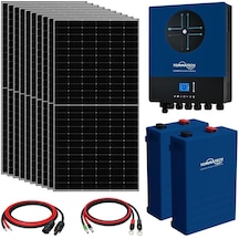 10x600w Topcon Güneş Paneli 11kva İnverter 2x51.2v 100ah Lityum Bataryalı Hazır Solar Enerji Paketi