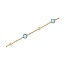Diamond Line - Gülaylar - Sarı Altın 14 Ayar Nazar Boncuğu Bilekl Standart N11.21809 Sarı Altın