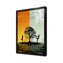 Yoga ve Denge Çerçeveli Cam Tablo