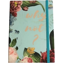 "why Not " Çiçek Mottolu Tasarım Çizgisiz Defter Karton Kapak 60 Yaprak Çok Renkli