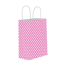 Kağıt Hediye Çantası Puantiyeli Battal Boy 31x41 Cm 25 Adet Puantiyeli Pembe