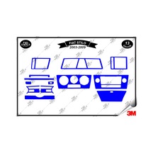 Fiat Stilo 2003-2009 Torpido Konsol Trim Göğüs Maun Kaplama Set13 Parça Mavi