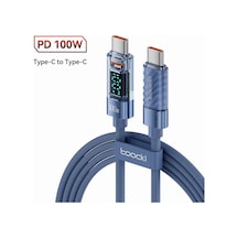Toocki Toocki 100w Usb C Kablo - Tablet Ve Dizüstü Bilgisayar İçin Pd60w Hızlı Şarj, Dijital Ekranlı Tip C Usb Veri Kablosugökyüzü Mavi1m