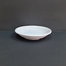 12 Adet Kırılmaz Melamin Düz Çukur Yemek Tabağı 19cm Derinlik 3,5cm - Beyaz Beyaz