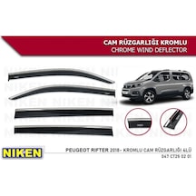 Replax Peugeot Rifter 2018 Sonrası Kromlu Cam Rüzgarlığı 4lü