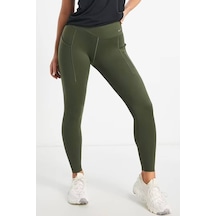 Nike Go Firm Support High Rise Full Length Kadın 6 Cepli Lazer Kesim Antreman Taytı Haki