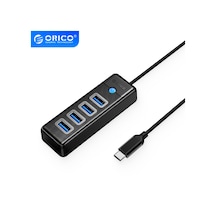 Orico Type-C to USB-A 3.0 4 Portlu Ultra Slim USB Çoklayıcı Hub Siyah