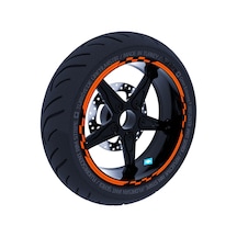 Moto GP Yarış Bayraklı Alev Turuncusu Jant Şeridi Sticker Çınar Extreme
