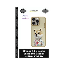 İphone 15 Uyumlu Shiba Inu Desenli Silikon Kılıf 3d Eğlenceli Kap Aksesuar Çeşit Stil Sahibi çok renkli