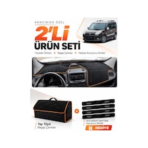 E-biz Fıat Doblo 2013-2015 Kapaklı Uyumlu Torpido + Tay Tüyü Çanta - Siyah-kahverengi - Fı007