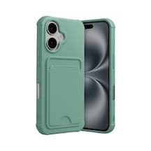 Apple iPhone Uyumlu,  17 Kelvin Kartvizitli Silikon - Açık Yeşil