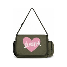 Sevbano Blackpink Müzik Grubu Baskılı Unisex Okul, Spor, Ofis Çok Amaçlı Haki