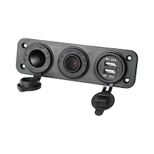 3 Lü Marin Çakmaklık Usb Şarj Soketi 12V Anahtarlı Panel