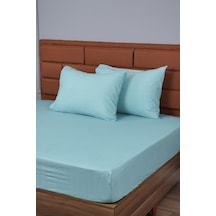 Tek Kişilik Lastikli Çarşaf+1 Yastık Kılıfı  100x200 Su Yeşili Su Yeşili 100 x 200