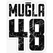 48 MUĞLA Sticker Yapıştırma Oto Etiket 17cm