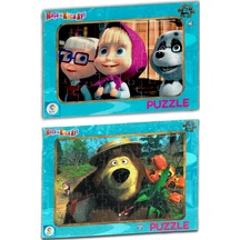 Maşa Ile Koca Ayı 2'Li Frame Puzzle/Yapboz (24+48 Parça)
