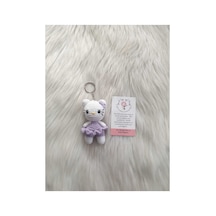 Amigurumi Organik Örgü Oyuncak Anahtarlık Mor