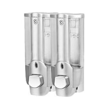 2 Kafa Gümüş-1/2 Adet 350ml Duvara Monte Şampuanlık Sabun Temizleyici Banyo Duş Jeli Deterjan Losyon Pompası Eylem El Ve Ev İçin