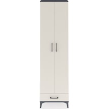 Arges Dolap 5 Raflı Tek Çekmeceli 2 Kapaklı 60x30x221 Antrasi... Antrasit