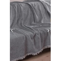 Koltuk Örtüsü Natural Pamuklu Koltuk Şalı Çekyat Örtüsü 170x210 Lacivert-krem Abanoz - Beyaz