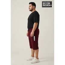 Süperlife Büyük Beden Erkek Kapri Şort Brooklyn Baskılı Rahat Kalıp 3xl-6xl Spr26bsr591-02 Bordo