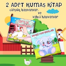 2 Kitap Tox Çiftlik Hayvanlar ve Vahşi Hayvanlar Kumaş  Sessiz  Kit