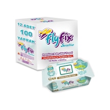 Flyfix Sensitive 12 Li 1200 Yaprak Saf Islak Mendil Bebek Havlusu