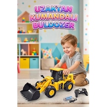 Uzaktan Kumandalı 6 Fonksiyonlu Sesli Şarjlı 27mhz Ayarlanabilir Kepçeli Oyuncak Buldozer Sarı